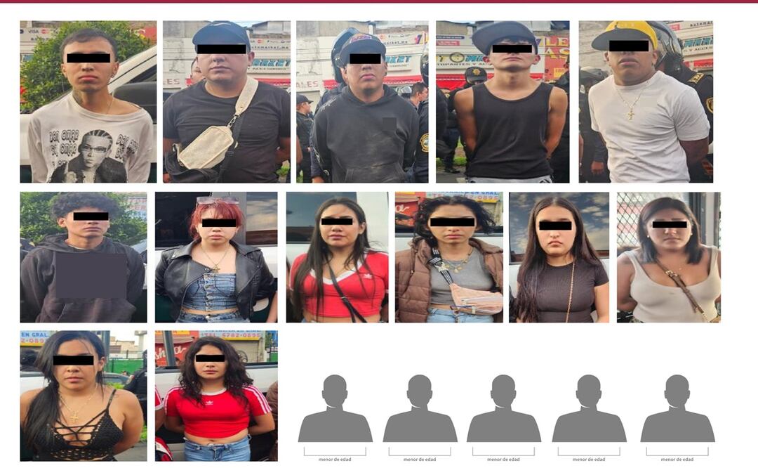 Policía capitalina detiene a 18 jóvenes por alterar el orden durante rodada de motocicletas. Foto: Especial