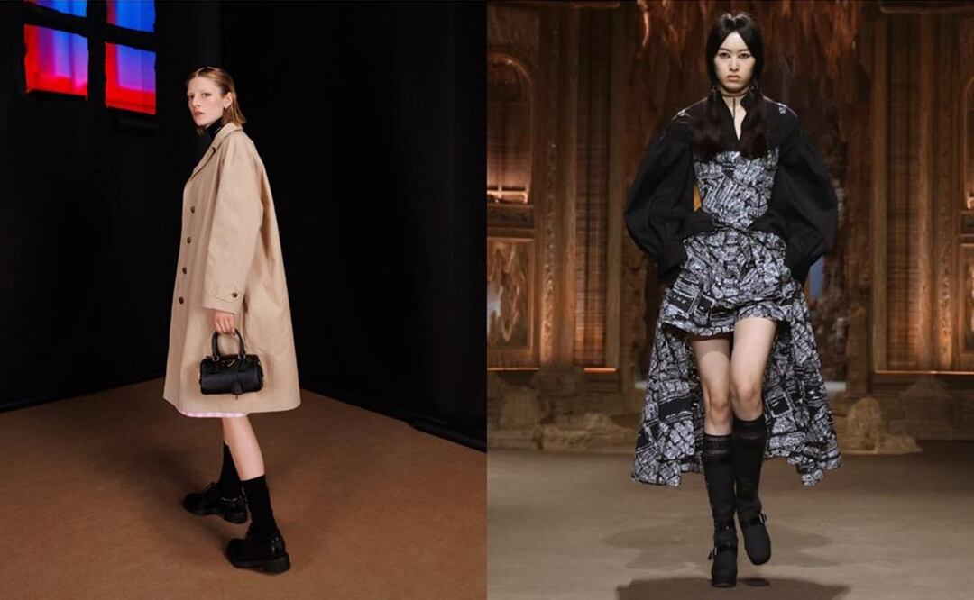 Las calcetas se llevan muy visibles esta temporada / Foto: Instagram @dior / @prada