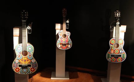 Arte huichol da vida a instrumentos musicales