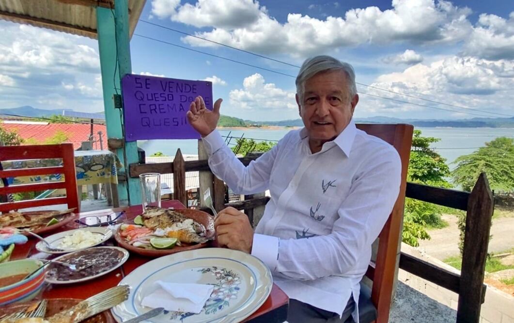 López Obrador supervisó los trabajos de modernización de la hidroeléctrica Malpaso, Chiapas. Foto: Captura de pantalla