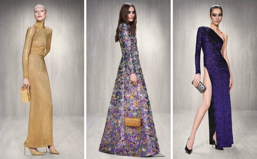 Los vestidos de noche fueron foco central. A la izquierda, Alex Consani, modelo destacada del momento. Foto: Instagram @gucci