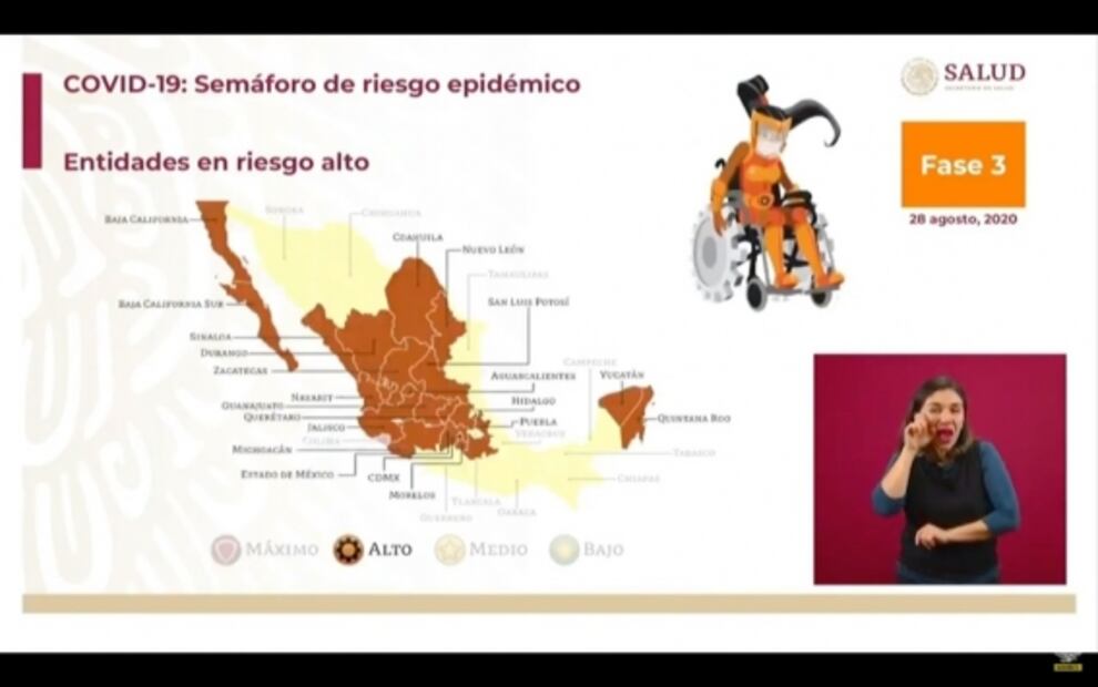 Pasan a semáforo epidemiológico amarillo 10 estados de la República