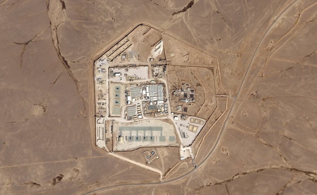 Base militar estadounidense conocida como Torre 22 en el noreste de Jordania. Foto: AP