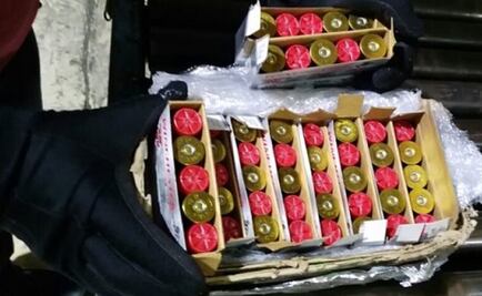 Aseguran cartuchos en empresa de paquetería en Mérida