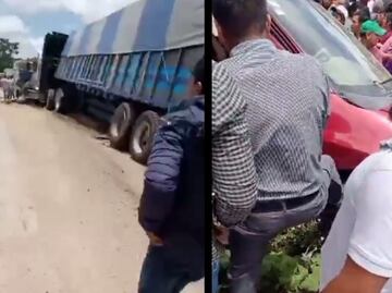 Tráiler se queda sin frenos choca y deja 1 muerto, 5 heridos y varios negocios destruidos en Teopisca, Chiapas VIDEOS