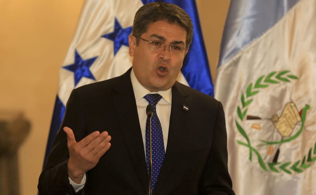 El presidente de Honduras, Juan Orlando Hernández, participa durante una conferencia de prensa (Foto: Xinhua)