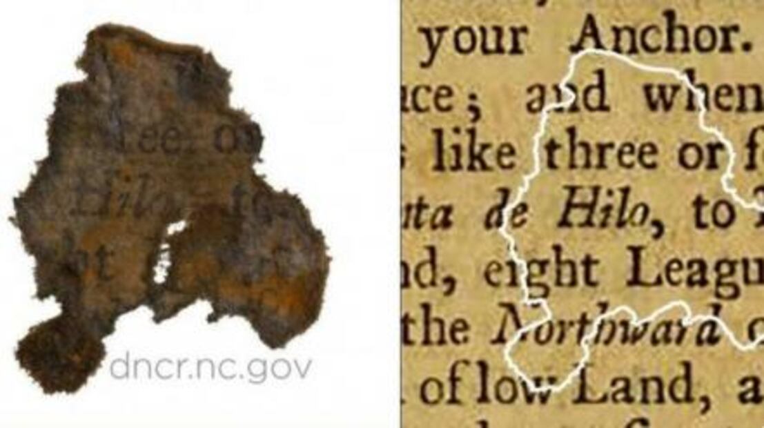 Hallan fragmentos de un libro en un barco pirata de Barbanegra