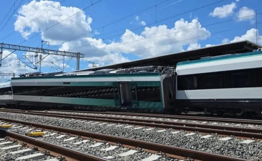 Después del descarrilamiento de un vagón del tren maya. Foto: Especial