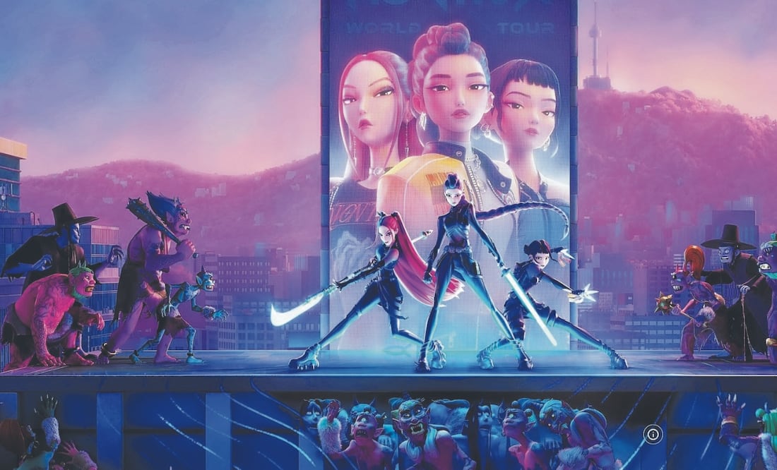 Unas idols usan sus súper poderes secretos para combatir a los demonios. Foto: Netflix