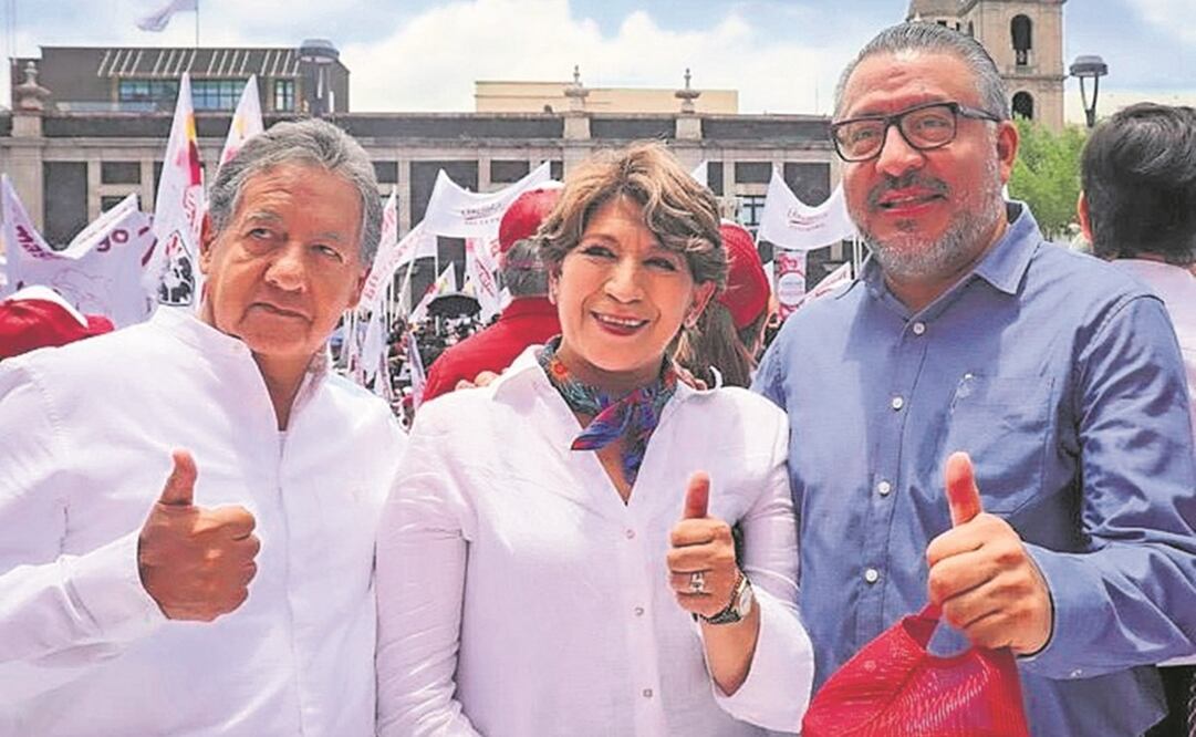 Higinio Martínez, Delfina Gómez y Horacio Duarte han sido mencionados como posibles aspirantes al Edomex. Foto: Tomada de Twitter.