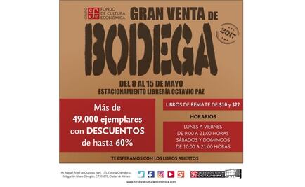 Hasta 60% de descuento en Gran Venta de Bodega del FCE