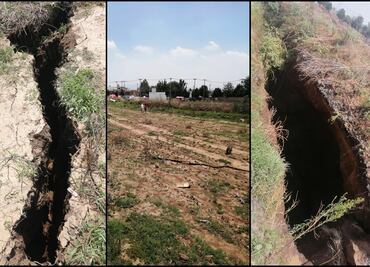 Lluvias provocan socavón y grieta de 65 metros de largo en Chalco