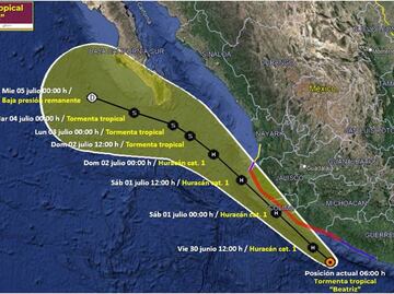 “Beatriz” evoluciona a Huracán: estos son los estados que afectará