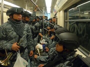 VIDEO Contingente de la Guardia Nacional llega en Metro para participar en el Desfile Cívico Militar 2024