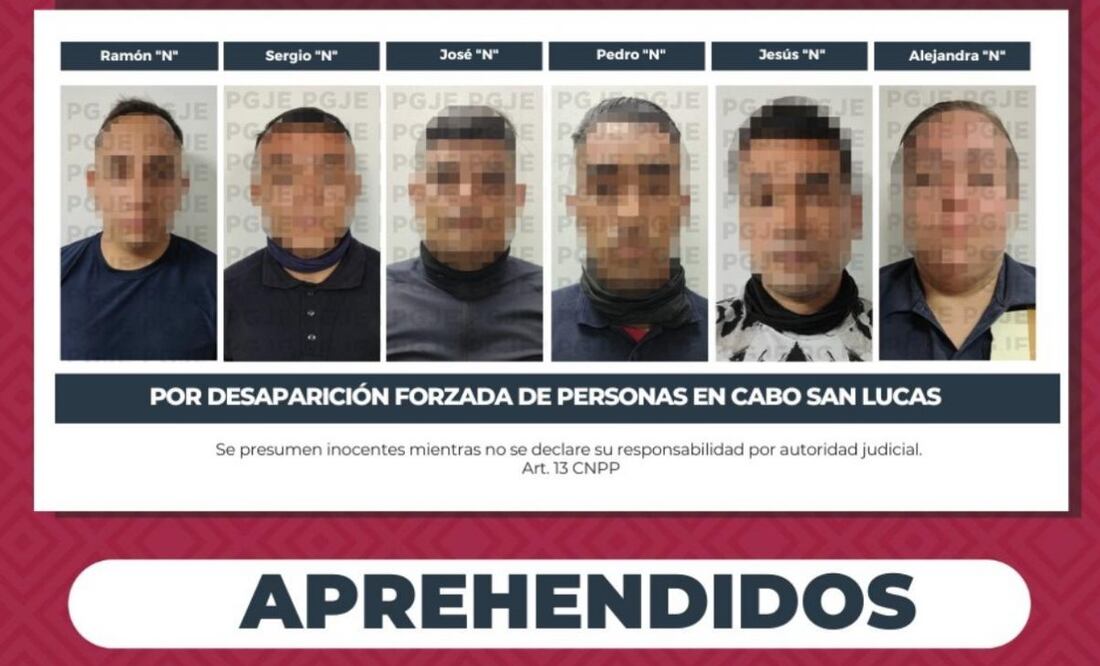Detienen a 6 policías por probable participación en desaparición forzada en BCS (30/07/2025). Foto: Especial