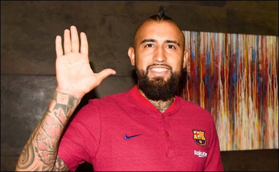 Arturo Vidal llega a Barcelona. Foto: @FCBarcelona