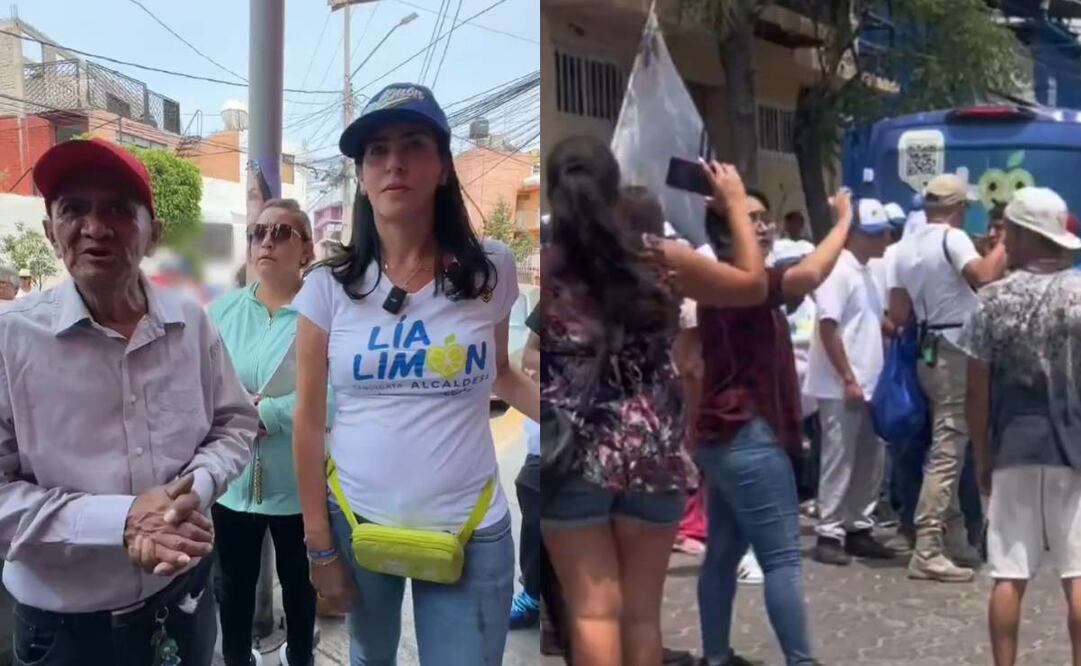Presuntos invasores de la Barranca de Tlapechico irrumpieron en su campaña durante un recorrido que realizaba por la colonia Margarita Maza de Juárez. Foto: Captura de video