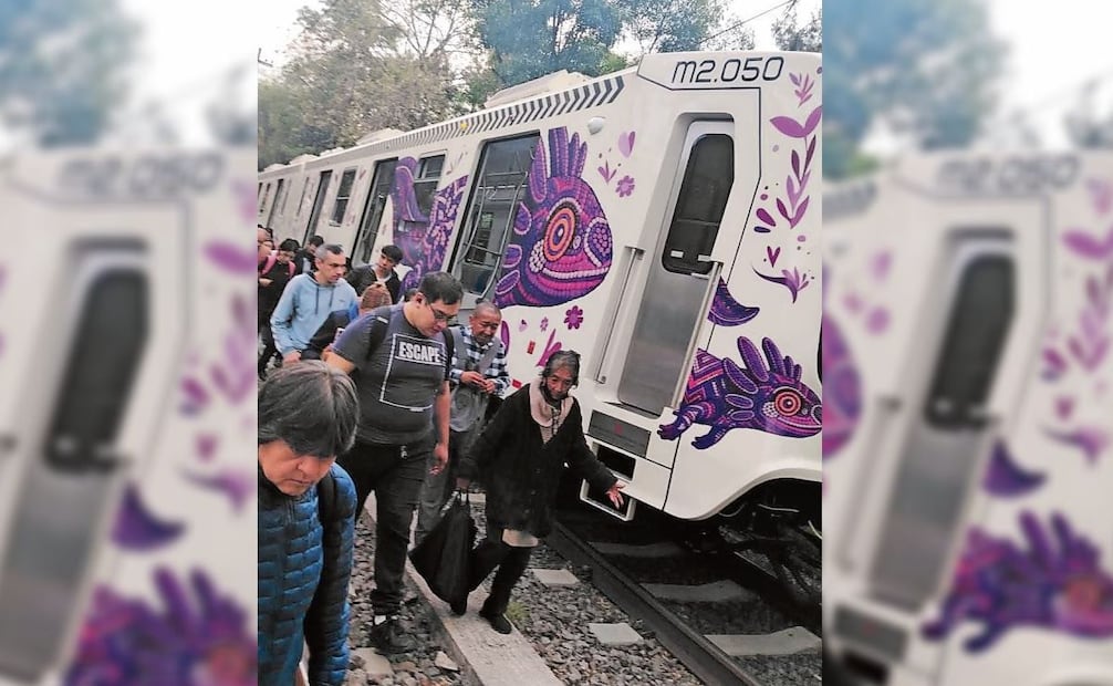 Tras la falla en el tren, usuarios bajaron y caminaron por las vías. Foto: Especial