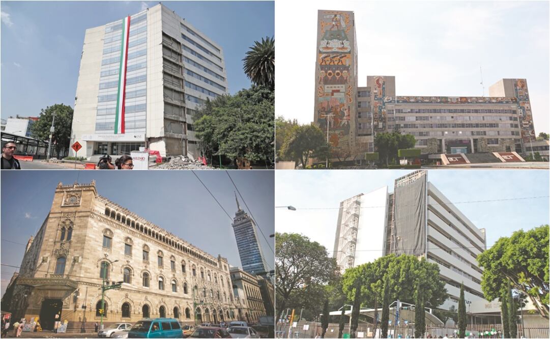 El edificio del Servicio Nacional de Empleo en Cuauhtémoc y Etiopía; los murales y esculturas de la SCT, el Palacio Postal del Centro Histórico y el Hospital Regional Número 36 del IMSS (FOTO: ARCHIVO EL UNIVERSAL)