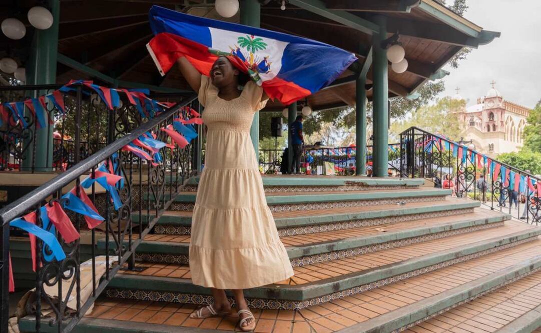 Haitianos en Tijuana celebran Día de la Bandera de Haití (18/05/2025). Foto: Aimee Melo / EL UNIVERSAL