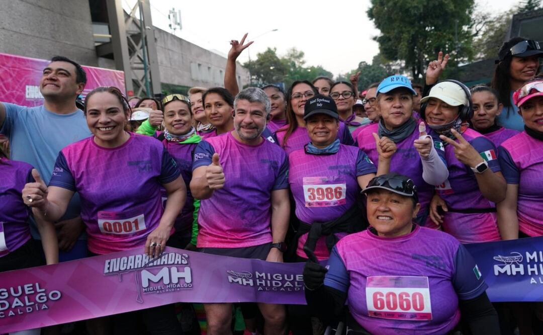 Carrera "Encarreradas MH 2026" reúne a 8 mil mujeres en Miguel Hidalgo; Mauricio Tabe encabeza evento por el 8M. Foto: Especial