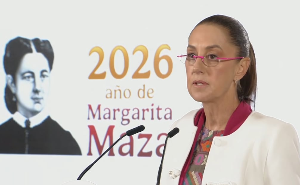 La presidenta Claudia Sheinbaum durante la mañanera del 5 de enero del 2026. Foto: Captura de pantalla