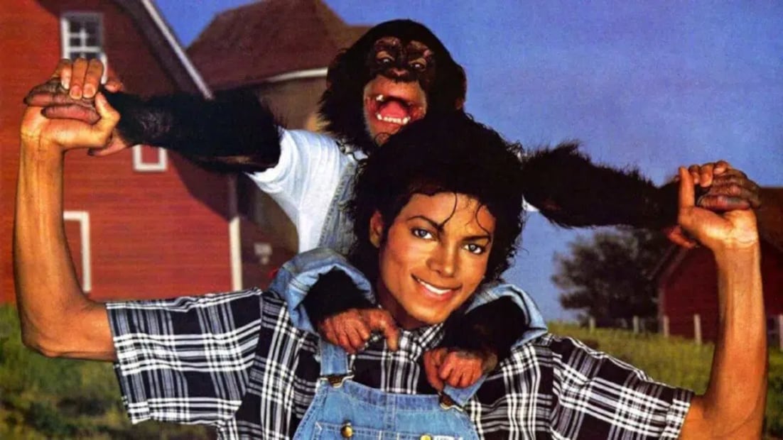 Michael Jackson con Bubbles. Foto: Matthew Rolston