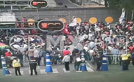 Integrantes del SME instalan plantón frente a Segob; cierran Bucareli