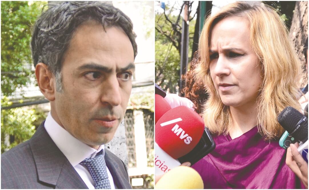 Alberto Pérez Jácome, director de Hermes Infraestructura, y Guadalupe Philips, directora general de ICA, tras la reunión con el presidente electo. Foto: CARLOS MEJÍA. EL UNIVERSAL