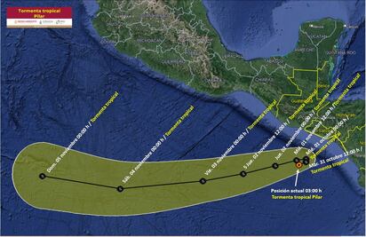 Tabasco en alerta amarilla por la cercania de la tormenta "Pilar"