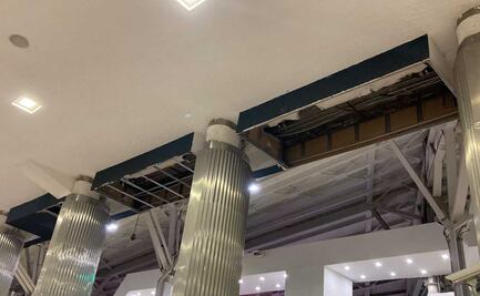 Fuertes lluvias en CDMX provocan caída de plafones en el AICM; no se reportan lesionados