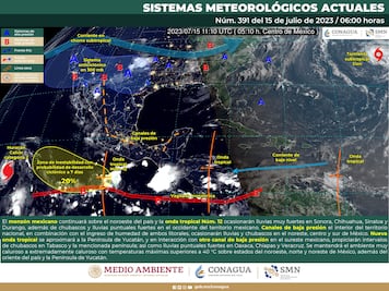 Monzón mexicano afectará a estos estados hoy, sábado 15 de julio 2023