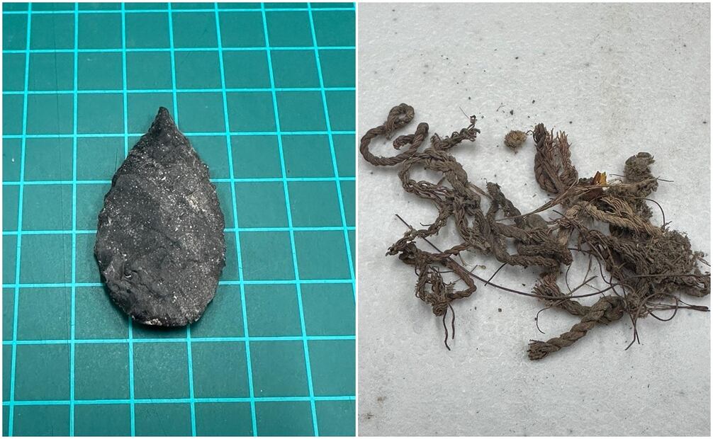 El equipo de investigadores recuperó alrededor de mil 500 artefactos de uso ritual y doméstico, como puntas de lanza, punzones y cantos pulidos. Foto: Cortesía INAH.