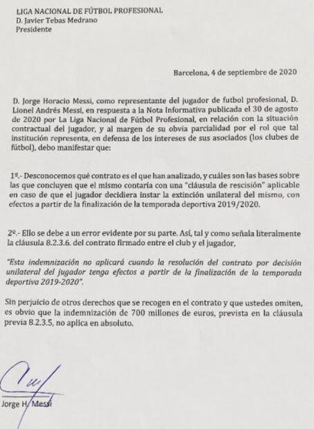 Lionel Messi y su padre “contraatacan” mediante un comunicado; LaLiga responde al argentino