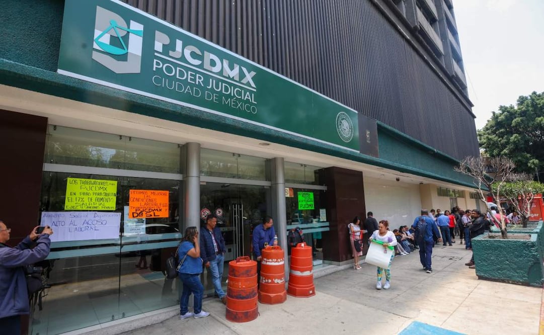Trabajadores del Poder Judicial local realizan paro laboral (05/06/2025). Foto: Axel Sánchez / EL UNIVERSAL