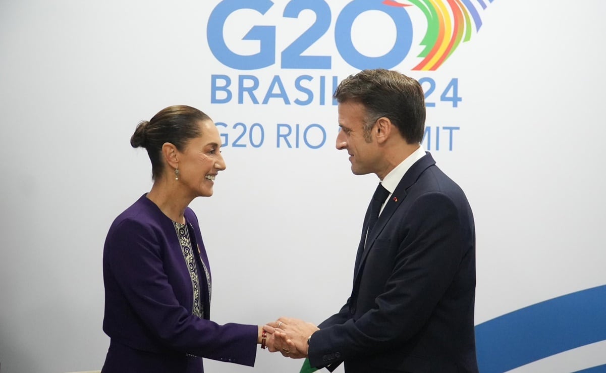 Sheinbaum y Macron se reúnen en Cumbre del G20; hablan sobre ambiente,  salud e infraestructura