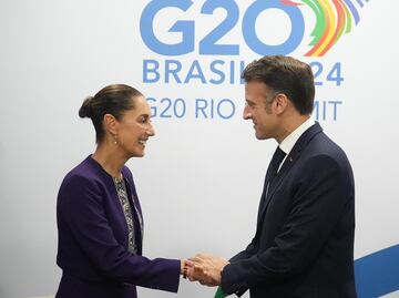 Sheinbaum y Macron se reúnen en Cumbre del G20; hablan sobre ambiente, salud e infraestructura