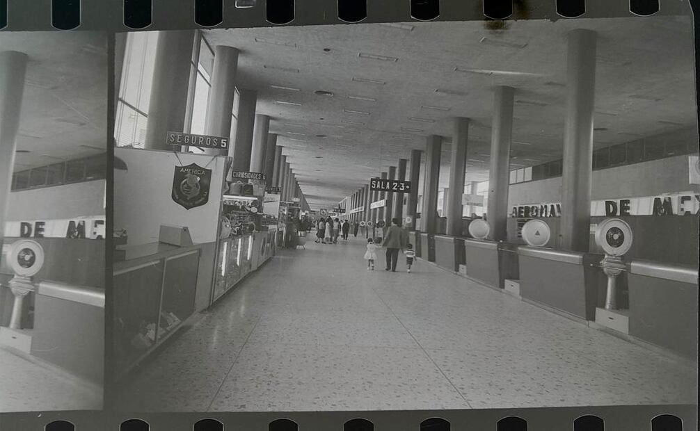 Parillo y columnas del edificio terminal. Años 50. Colección de los hermanos Mayo, Archivo General de la Nación. Foto: Patricia Sandoval