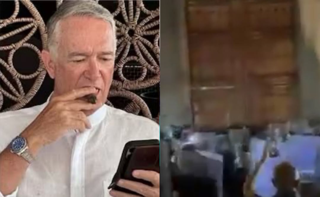 El millonario compartió un video del enfrentamiento de manifestantes en palacio nacional. Fotos: Redes Sociales