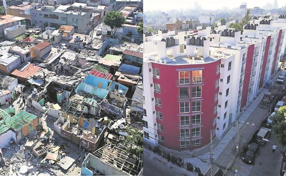 En la zona de Tacubaya, en la alcaldía Miguel Hidalgo, en un año y medio se construyeron las 16 torres que albergan las nuevas casas para personas de escasos recursos . El avance es de 98%, detallan autoridades capitalinas. Fotos: Especial.