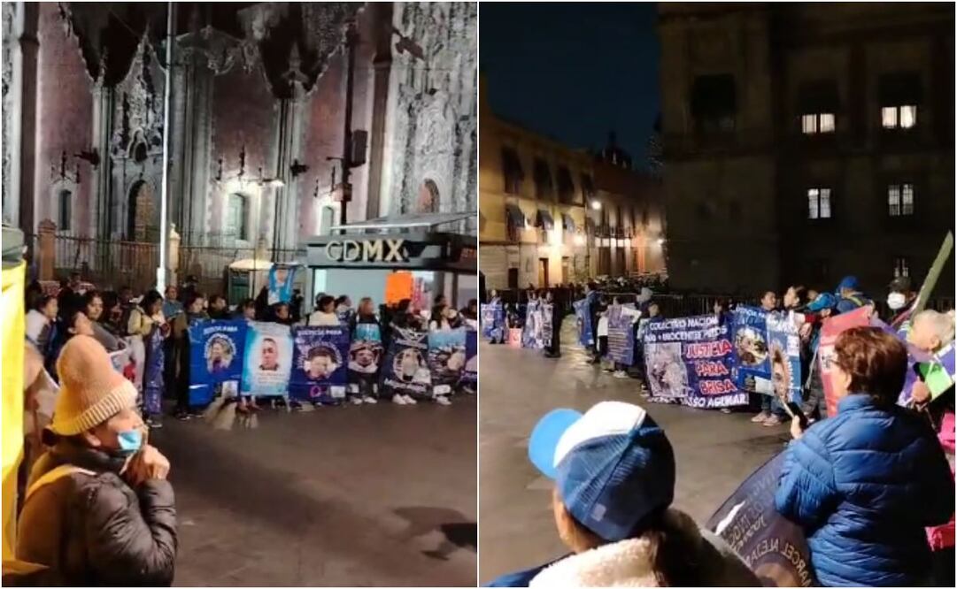 Previo a la conferencia mañanera de la Presidenta, de este lunes 3 de marzo, personas integrantes del "Colectivo Nacional No Más Presos Inocentes" solicitan una audiencia con Sheinbaum Pardo. Fotos: Capturas de pantalla