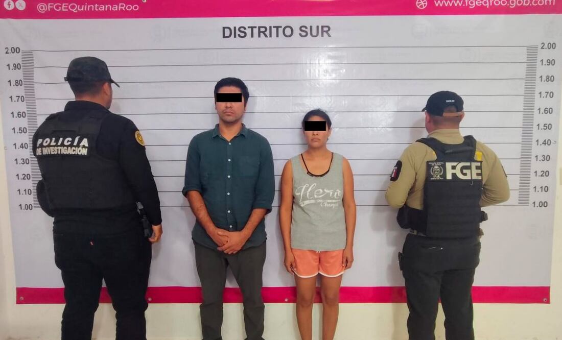 La FGE Quintana Roo informó la detención de Guillermo Alejandro “N” y Briseidy “N” por operar un crematorio irregular de mascotas. Foto: Especial