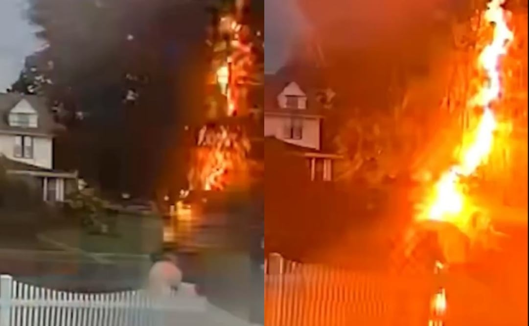 Rayo impacta a un hombre en calles de Staten Island, Nueva York Foto: Captura de pantalla
