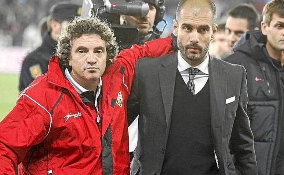 Juan Manuel Lillo y Pep Guardiola. Fuente: Twitter @showmundialshow