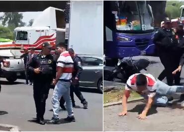 VIDEO: De un golpe motociclista fractura la nariz a policía en la Merced Balbuena