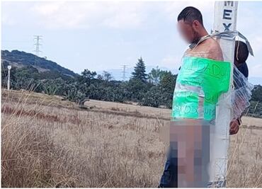 Vecinos de Cuautepec, Hidalgo, amarran a hombre acusado de robo y narcomenudeo; amenazan con lincharlo