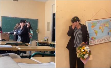 VIDEO: Alumnos fingen pelea en clase para felicitar a su maestra y se vuelve viral