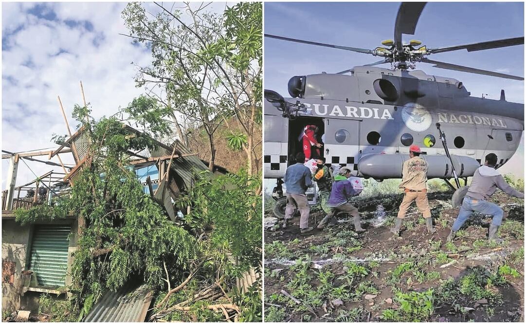 La ayuda humanitaria llegó a través de helicópteros de la Guardia Nacional.