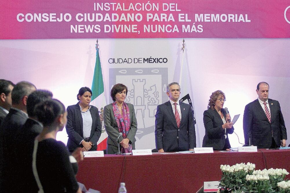 El jefe de gobierno, Miguel Ángel Mancera, dijo que el próximo año destinará tres millones y medio de pesos para el mantenimiento, servicio y actividades que se desarrollen en el Memorial 'New’s Divine, Nunca Más'
