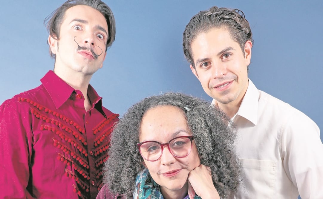 Misael Maldonado (Dalí), la directora Isabel Balboa y Adrián Alarcón (Lorca). Foto: NADYA MURILLO. EL UNIVERSAL